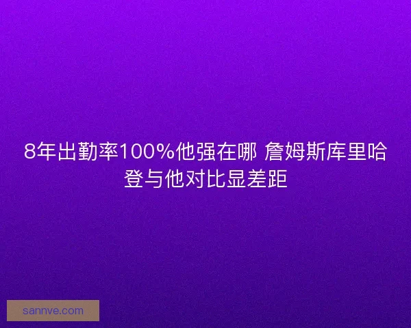 8年出勤率100%他强在哪 詹姆斯库里哈登与他对比显差距