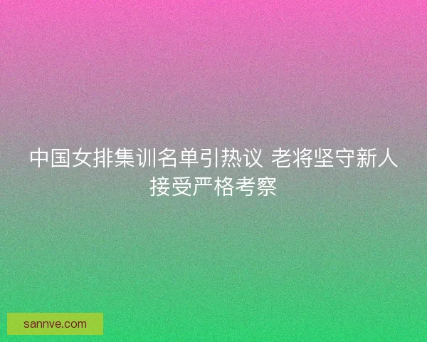 中国女排集训名单引热议 老将坚守新人接受严格考察