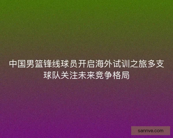 中国男篮锋线球员开启海外试训之旅多支球队关注未来竞争格局